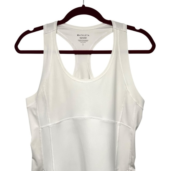 Athleta Levitate White Athletic Sports Racerback Tennis Pickleball Dress Women L - Picture 6 of 11